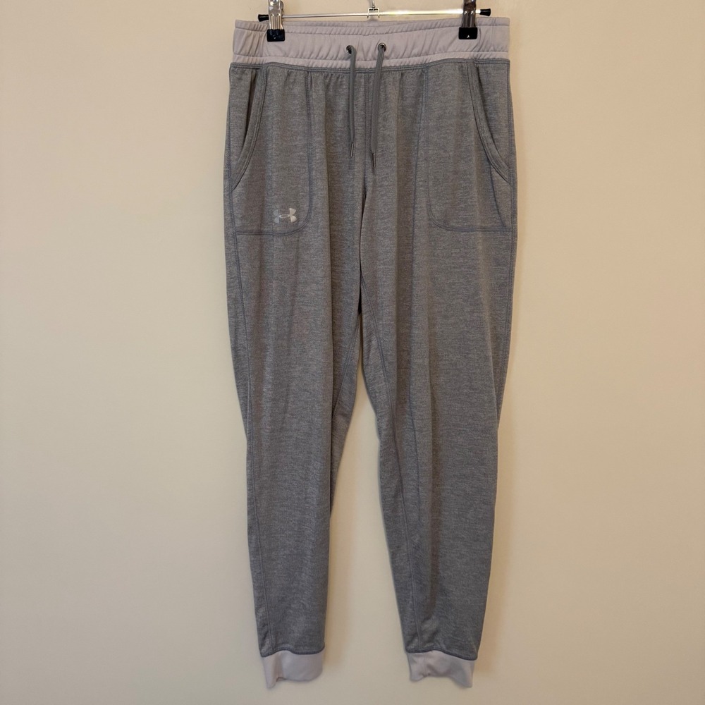 Under Armour Mens Gray Heathered Tapered Jogger Sweatpants 1269183 Size M